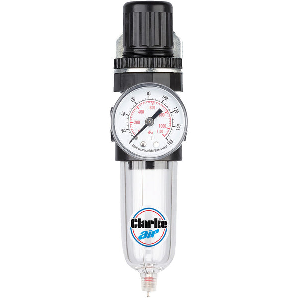 Clarke 3120507 CAT190 1/4" Miniature Airline Filter/Regulator with Gauge