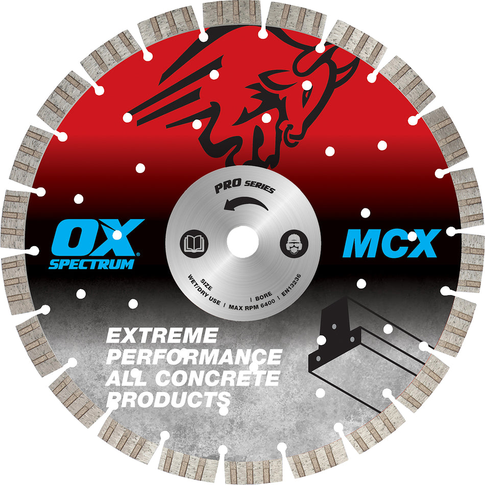 OX Tools OX-MCX230/22 Spectrum Superior Supercut Dia Blade - Concrete / GP - 230/22.23mm