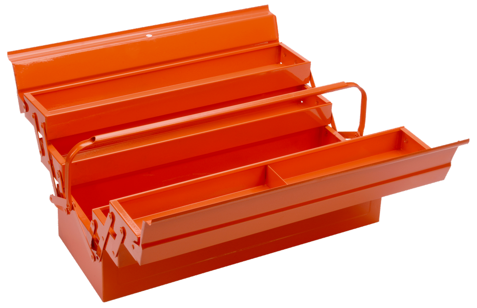 Bahco 3149-OR Metallic Tool Boxes with 5 Compartments and Locking Capability