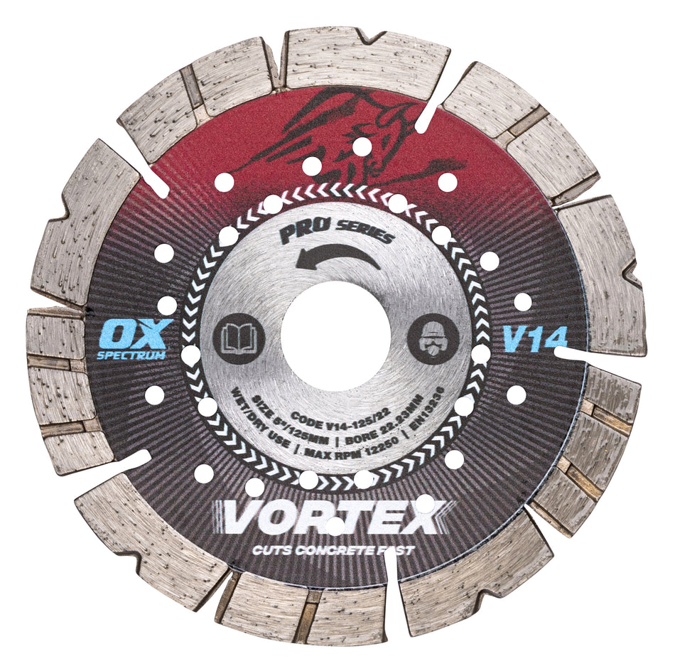 OX V14-125/22Pro V14 Diamond Blade - Concrete - 125/22.23mm