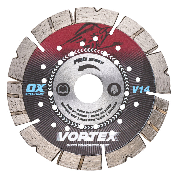 OX V14-125/22Pro V14 Diamond Blade - Concrete - 125/22.23mm