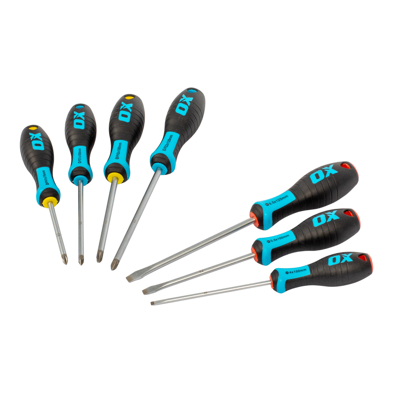 OX Tools OX-P363107 Pro 7 Piece Screwdriver Set - Card Display B