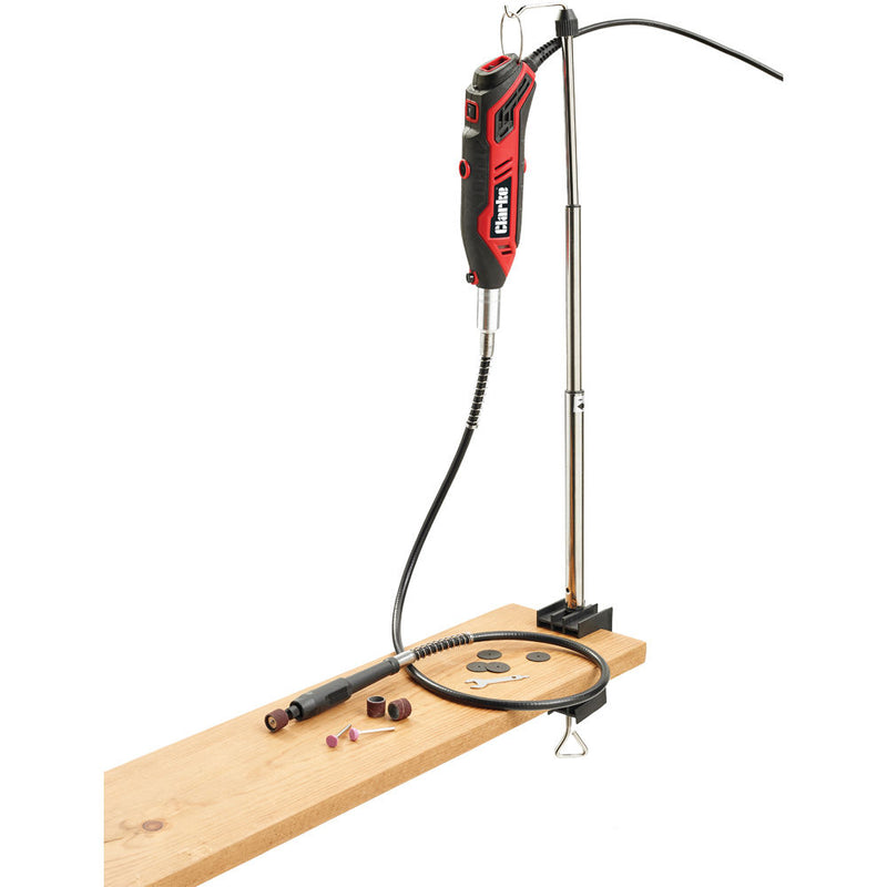 Clarke 6462000 CRT130 130W Rotary Tool with 40 Piece Accessory Kit