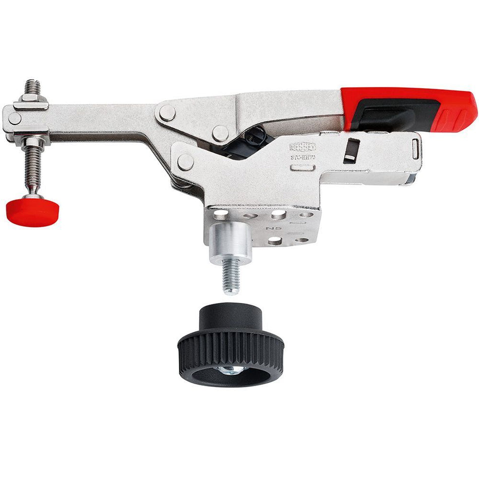 Bessey STC-HH50-T20 Horizontal toggle clamp with open arm and horizontal base plate with accessory set, BE102379