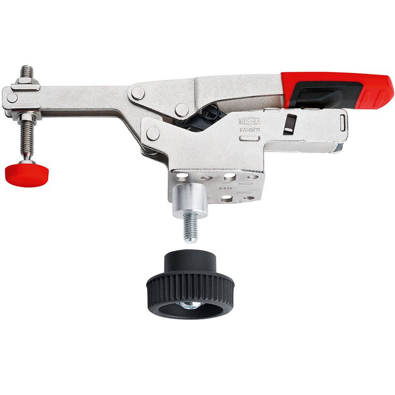 Bessey STC-VH50-T20 Vertical toggle clamp with open arm and horizontal base plate with accessory set, BE102386