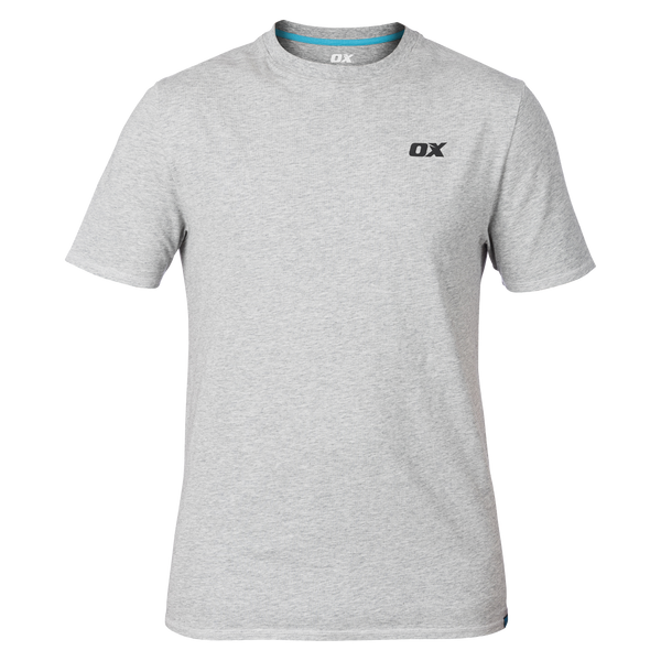 OX W554703 Classic Crew Neck T-Shirt - (Grey Marl) - M