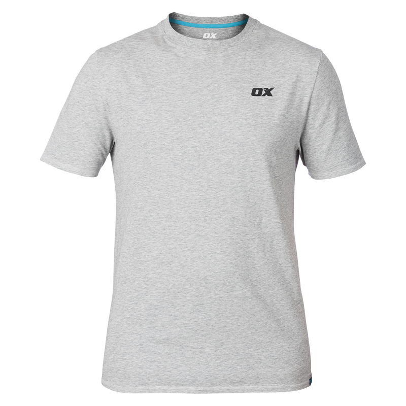 OX W554703 Classic Crew Neck T-Shirt - (Grey Marl) - M