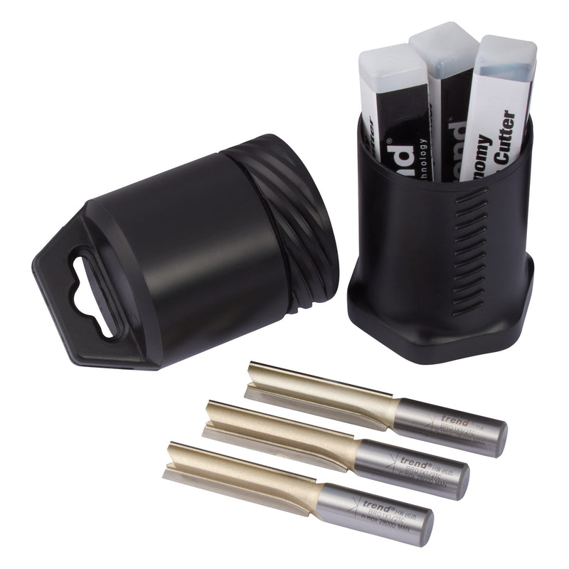 Trend Tools BR01/3 Trend 1/2" Tct Two Flute Straight Worktop Router Cutter 12.7Mm X 50Mm, 3 Pack