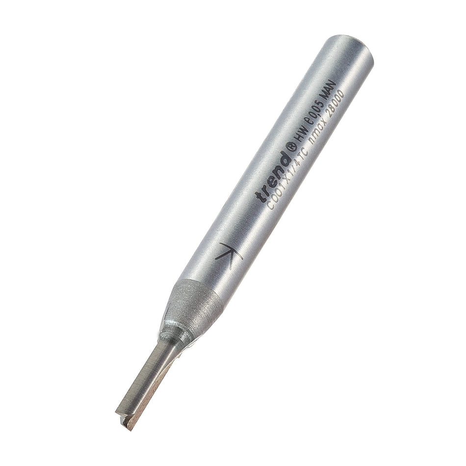 Trend Tools C001X1/4TC Two Flute Cutter 3.2Mm Diameter