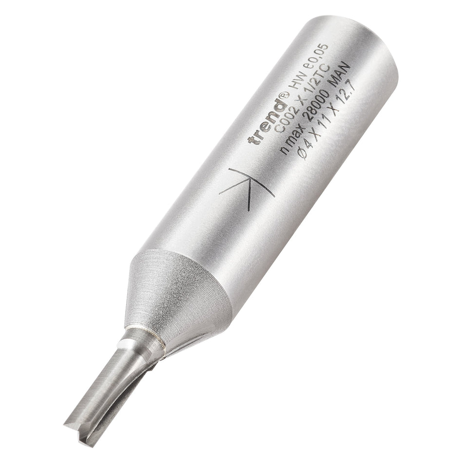 Trend Tools C002X1/2TC Two Flute Cutter 4Mm Diameter