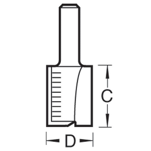 Trend Tools C021SX1/4TC Two Flute 12.7Mm Diameter X 25Mm Cut Scale