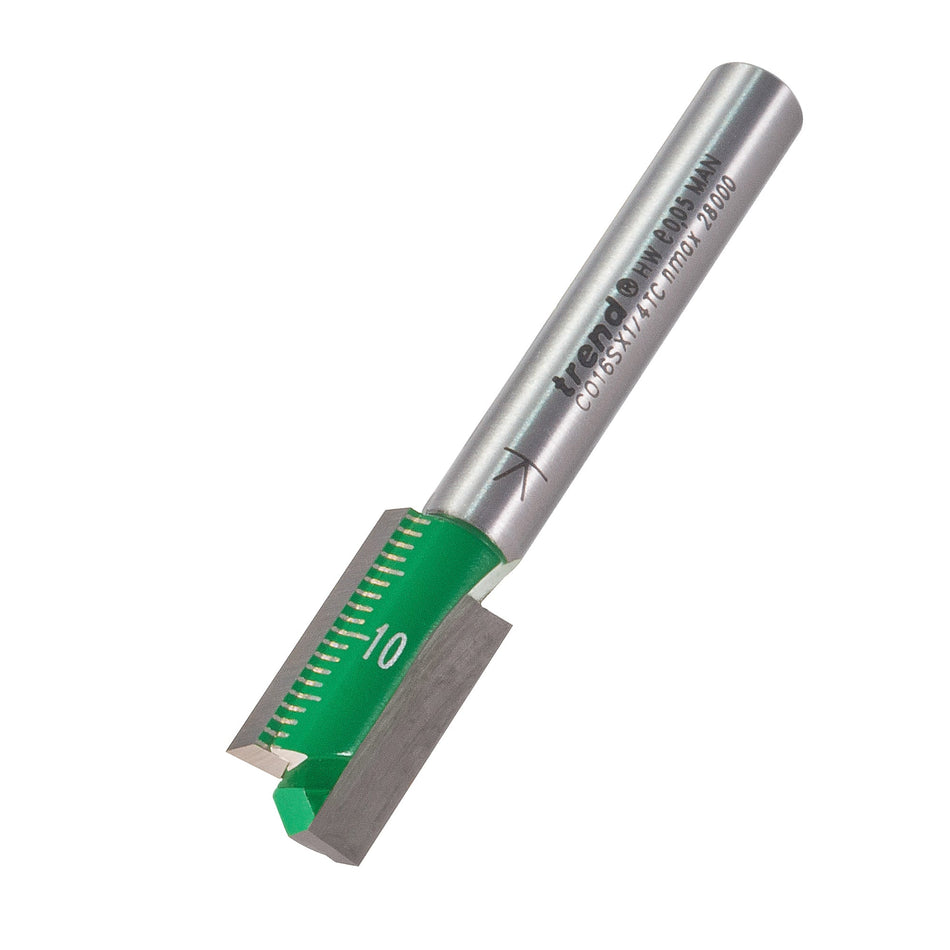 Trend Tools C016SX1/4TC Two Flute 10Mm Diameter X 19Mm Cut Scale