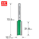 Trend Tools C022X1/4TC Two Flute Cutter 12.7Mm Diameter