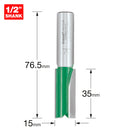 Trend Tools C024BX1/2TC Two Flute Cutter 15Mm Diameter