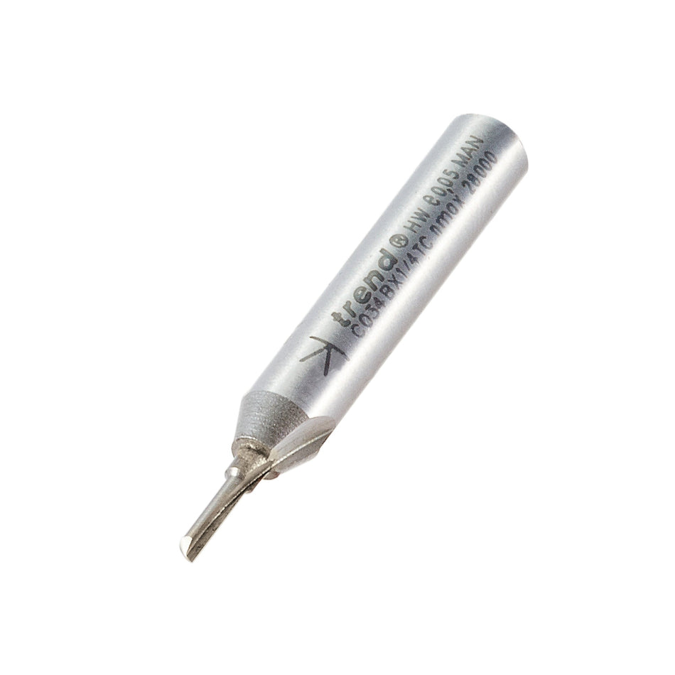Trend Tools C034BX1/4TC One Flute 1.5Mm Diameter X 6Mm Cut