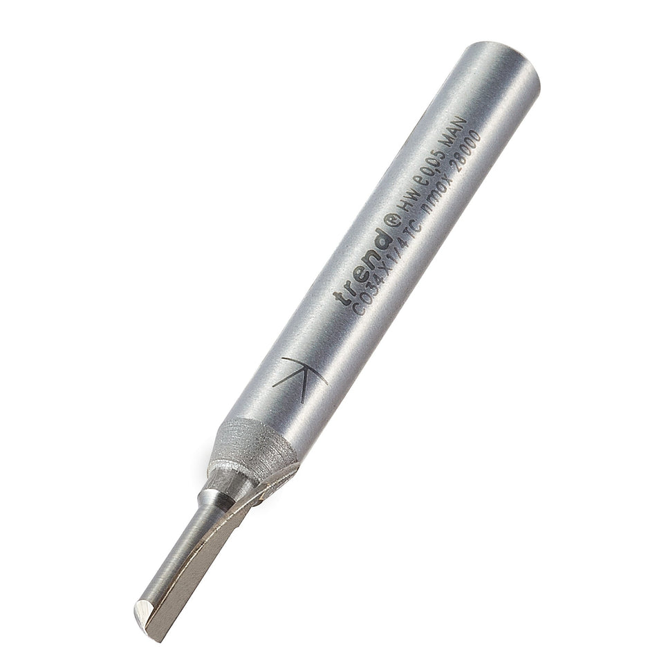 Trend Tools C034X1/4TC One Flute 3.2Mm Diameter X 11.1Mm Cut