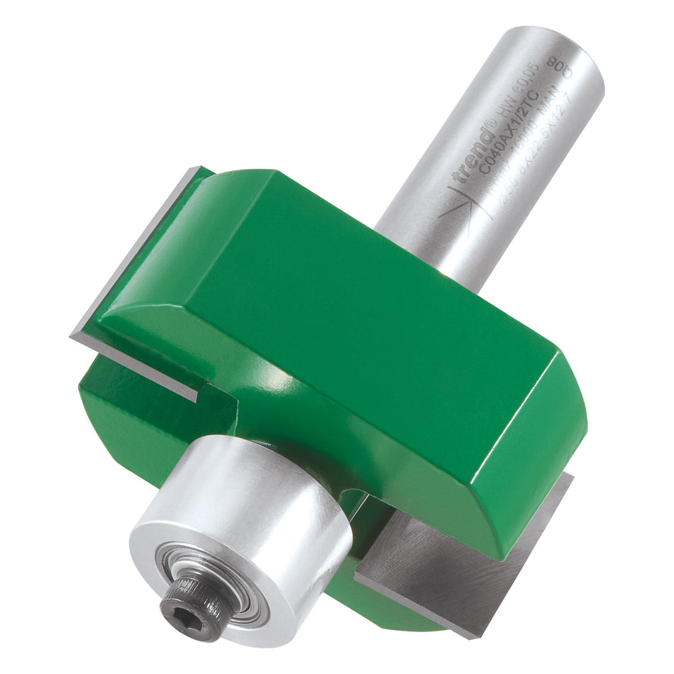 Trend Tools C040AX1/2TC Trend Craftpro 1/2In Bearing Guide Large Rebater Bit 50.8Mm Dia X 22.5Mm Cut Depth