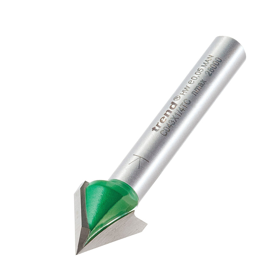 Trend Tools C043X1/4TC Chamfer V Groove Cutter Angle=60 Degrees