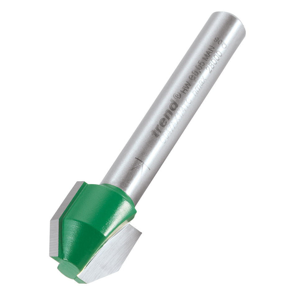Trend Tools C047AX1/4TC Trend Craftpro 1/4In Combi Trimmer 60 Degree Angle Bit 12.7Mm X 12.7