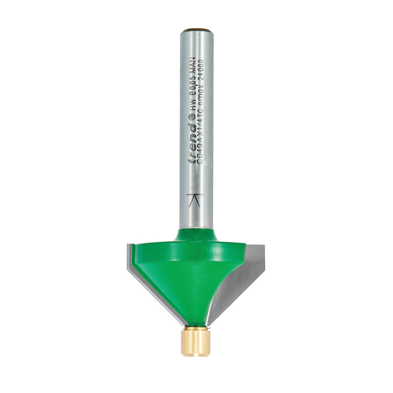 Trend Tools C049AX1/4TC Pin Guided Chamfer Bevel Cutter 45 Degrees