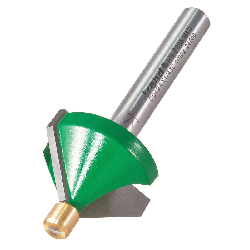 Trend Tools C049AX1/4TC Pin Guided Chamfer Bevel Cutter 45 Degrees