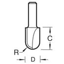 Trend Tools C053AX1/4TC Radius 5.0Mm Radius X 18Mm Cut