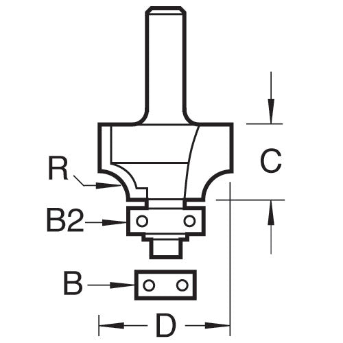 Trend Tools C076X1/4TC Rounding Over 6.3Mm Radius X 12.7Mm Cut