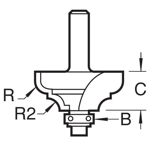Trend Tools C105X1/4TC Self Guided Broken Ogee Quirk R6.3Mm