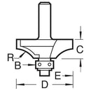 Trend Tools C112X1/4TC Flat Ovolo 12Mm Radius X 11Mm Cut