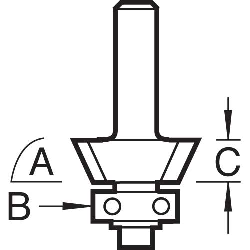 Trend Tools C119X1/4TC Self Guided Bevel Trim Angle=65 Degrees