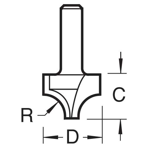 Trend Tools C127X1/4TC Rounding Over 6.3Mm Radius X 15.9Mm Cut