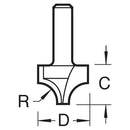 Trend Tools C128X1/4TC Rounding Over 9.5Mm Radius X 22.2Mm Cut