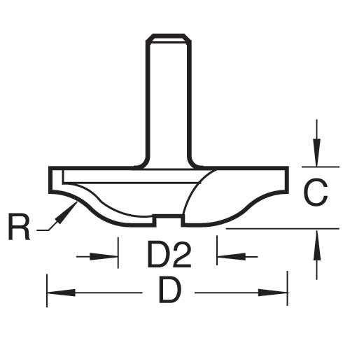 Trend Tools C150X1/2TC Raised Panel 12Mm Radius X 41Mm Diameter