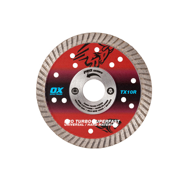 OX Tools OX-TX10R-115/22 Spectrum Superior Turbo Dia Blade - Multi-Steel - 115/22.23mm