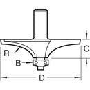 Trend Tools C190X1/2TC Bearing Guided Thumb Mould Radius44Mm