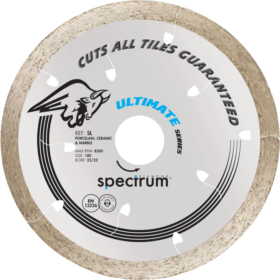 OX Tools OX-SL180/25/22 Spectrum Ultimate Dia Blade - All Tiles Guaranteed - 180/25.4/22.23mm
