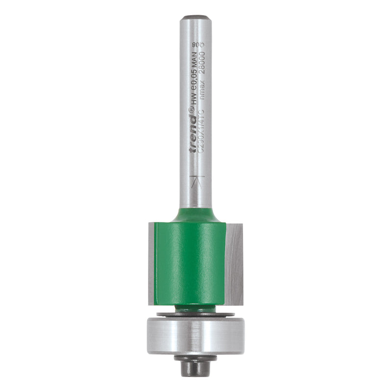 Trend Tools C290X1/4TC Trend Craftpro 1/4In  Low Profile Bearing Guided Trimmer 19.1 Dia X 16Mm Cut Depth