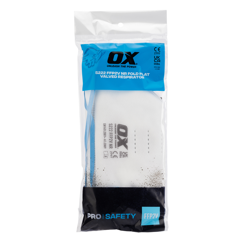 OX Safety S489401 S222 FFP2V Fold Flat Valved Respirator
