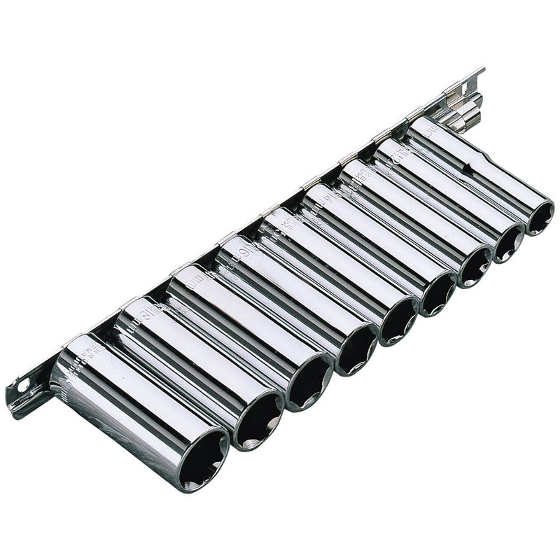 Clarke 1700777 PRO371 1/2" Drive 9 Piece Deep Metric Socket Set 10 - 22mm
