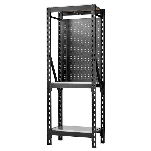 BUNKER&#174 27971 17 Piece Modular 3 Tier Racking with Stainless Steel Shelving and Pegboards, 750mm