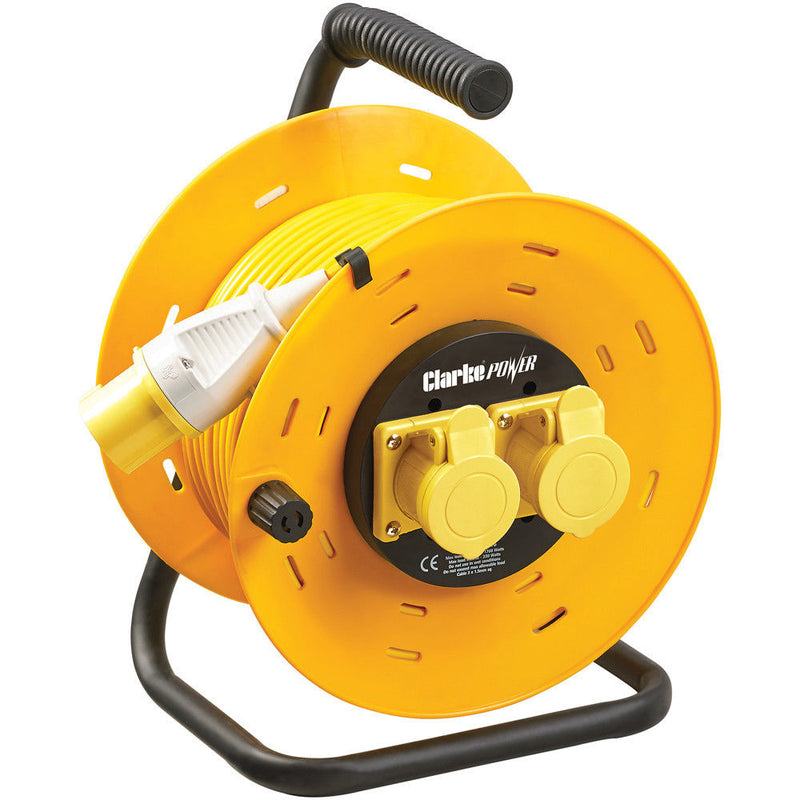 Clarke 6155332 CCR5016A 2 Socket 50m 110V Cable Reel