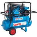 Clarke 2092752 XEPVH16/50 (O/L) 14cfm 50 Litre 3HP Portable Industrial Air Compressor with Cage (110V)