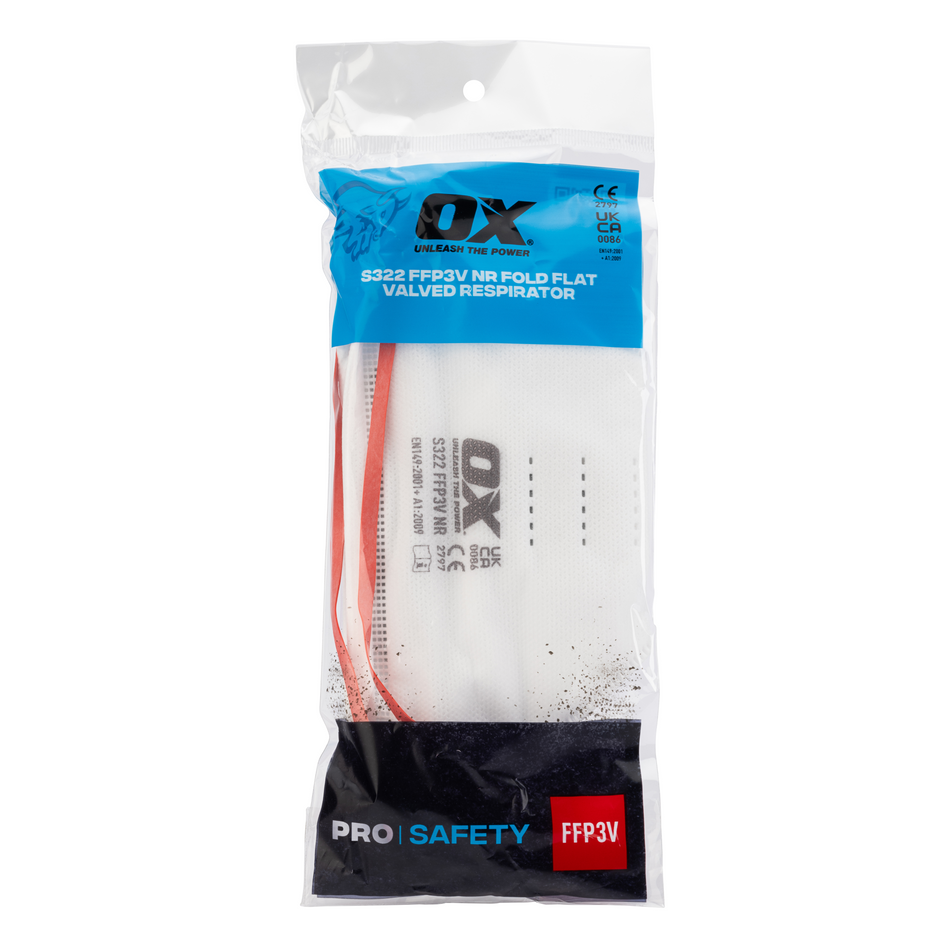 OX S480001 S322 FFP3V Fold Flat Valved Respirator