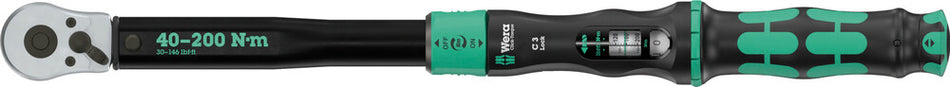 Wera 05075692001 Click-Torque Lock C 3 Torque wrench, adjustable, reversible ratchet, Torque Lock function, 40-200 Nm