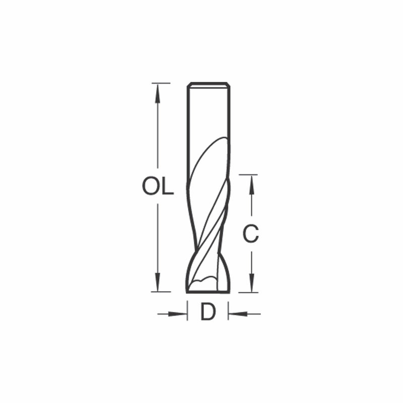 Trend Tools CNC/005X6STC Spiral Up-Cut 6 X 17 X 45 X 6Mm