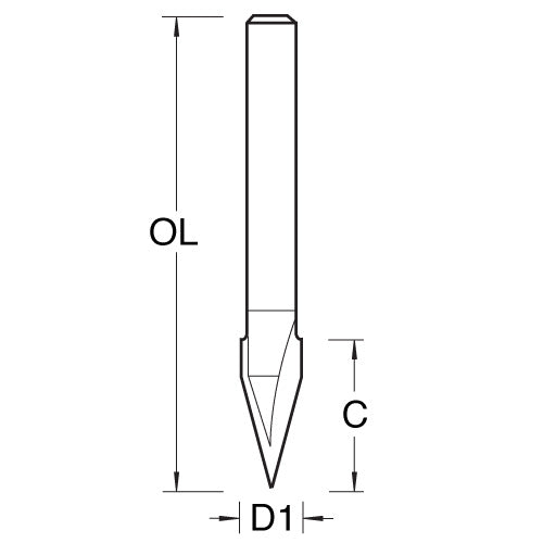 Trend Tools CNCM/1X4MMTC 30 Deg V Groove 6.3Mm Wood 4635V030