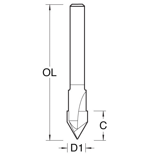 Trend Tools CNCM/2X4MMTC 60 Deg V Groove 6.3Mm Wood 4635V060