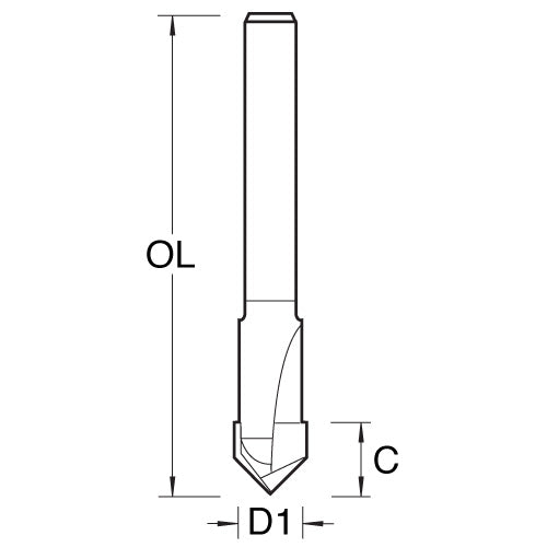 Trend Tools CNCM/3X4MMTC 90 Deg V Groove 6.3Mm Wood 4635V090