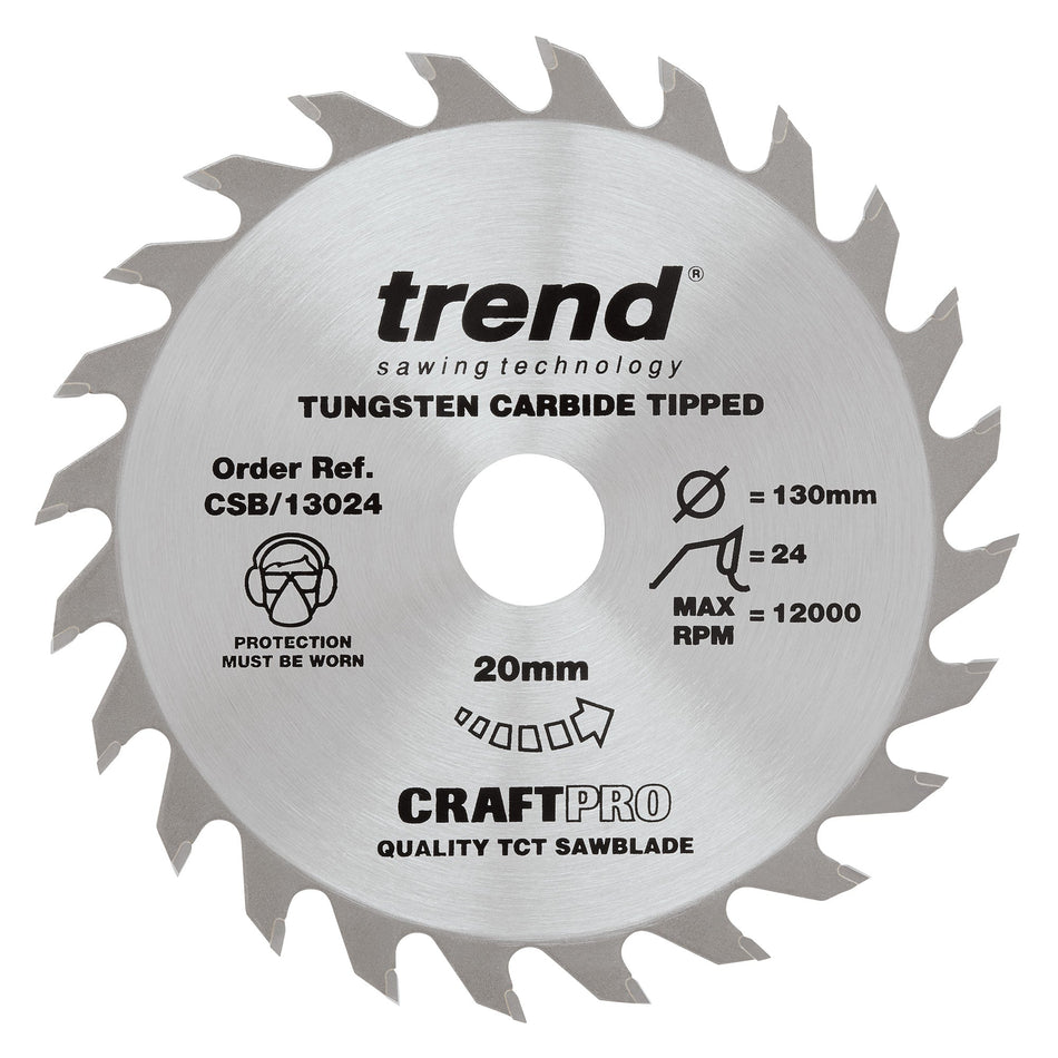 Trend Tools CSB/13024 Trend Wood Circular Saw Blade 130Mm X 20Mm X 24T