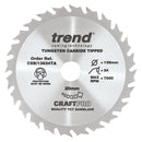 Trend Tools CSB/13624TA Trend Wood Cordless Circular Saw Blade 136Mm X 20Mm X 24T